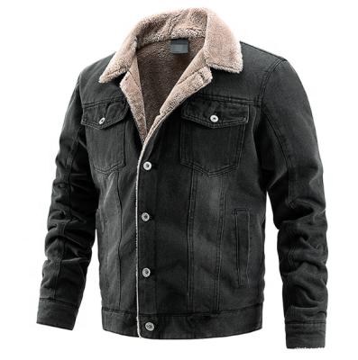 China Breathable Men Jean Jacket Wholesale Casual Warm Fleece Winter Mens Denim Jacket Outerwear for sale