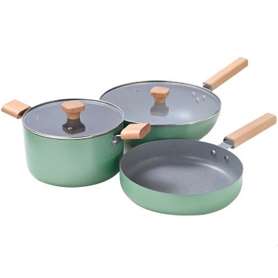 China Sustainable Cookware Sets Kitchenware Cast Iron Frying Pan Frying Wok for sale