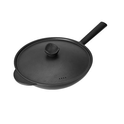 China Viable Die Casting Aluminum Frying Pan With Heat Resistant Lid Handle And Knob for sale