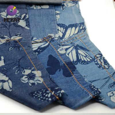 China High quality anti-static jeans denim printed cotton jeans fabric snowflake printed organza fabric for sale