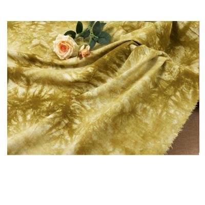 China Fabric Organic Cotton Dye Tie Linen Fabric For Blouse Soft Plain Hot Sale OEM Fashion Customized for sale