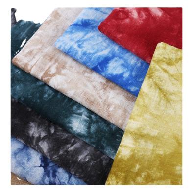 China Cotton Canvas Organic Woven Fabric For Blouse Hot Sale OEM Simple Soft Fashion Customized Tie Dye Fabric for sale