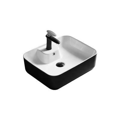 China New Style Hotel Black Daily Modern Sanitary Art Basin Hand Use Bathroom Hand Use Bathroom White Edge Customized Logo Item Mount Ceramic for sale