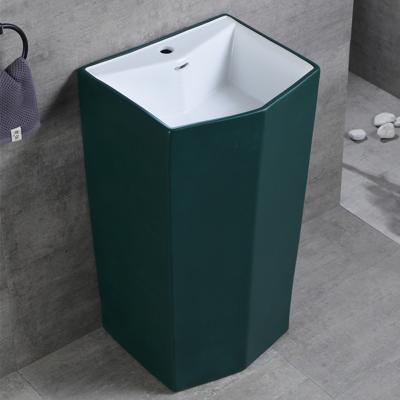 China Modern Wholesale Ceramic Basin Bathroom Sink Wash Basin China Factory Art Basin Hotel Family Freestanding Wash Basin for sale