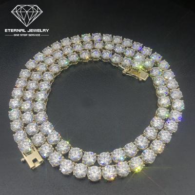 China FASHIONABLE ladies fashion luxury S925 Sterling Silver 9k 10k 14k 18k 24k pure gold 22 inch white yellow 6mm Moissanite Diamond Necklace for sale