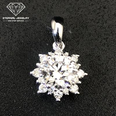 China Women Girls Office/Career Ladies Fashion 10k 14k 18k Real Gold 0.52ct Yellow White Moissanite Diamond Charm Pendant Necklace Natural for sale