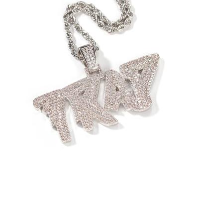 China Hiphop Men Fashion Full Iced Out Gold Moissanite Diamond Hip Hop Pendant Necklace Hiphop Letter Alphabet Name S925 Silver 10k 14k 18k for sale