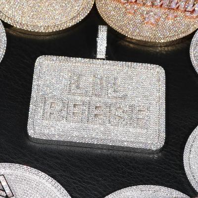 China Hiphop Customize Iced Out Gold Moissanite Diamond Hip Hop Pendant Necklace Hiphop Letter Alphabet Name S925 Silver 10k 14k 18k for sale