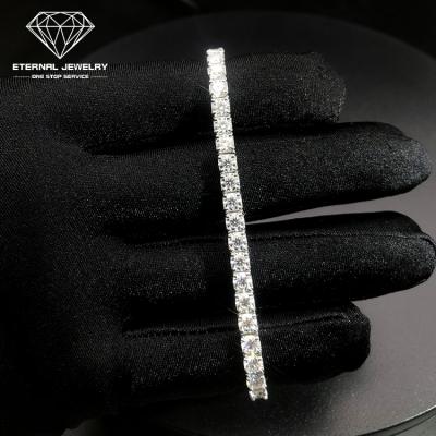 China CLASSIC White Diamond of Pured 4mm*23pcs Moissanite 9K 10K 14K 18K 24K Mens and Womens Gold Luxury Fashion 7 inch Bracelet for sale