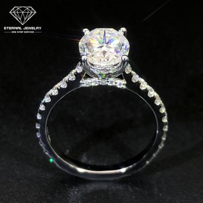 China Luxury White 10*8mm Moissanite Diamond Ring Factory Price Gold Customization Women's 10k 14k 18k Fashion Ladies CLASSIC for sale