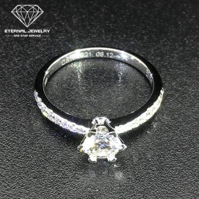 China Factory Outlet Casual/Sporty Ladies Girls Women Fashion 0.5ct Single Carat Real 14k 18k Gold White Yellow Moissanite Diamond Ring Wedding for sale