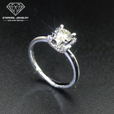 China CLASSIC Women's Fashion S925 9k 10k 14k 18k Silver Gold 0.46ct Yellow White Moissanite Diamond Wedding Ring for sale