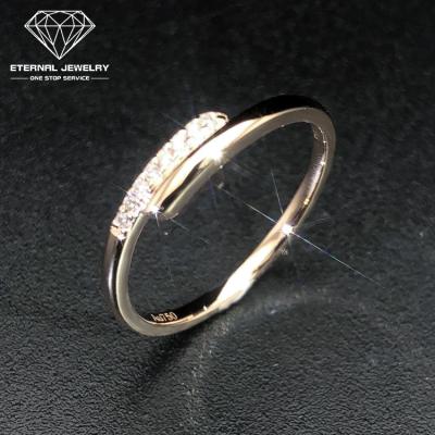 China CLASSIC fashion 9k 10k 14k 18k women's outlet factory factory casual Gold Rose Red Moissanite Diamond Ring for sale