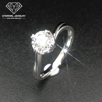 China Luxury 10k 14k 18k Rose Red Yellow White 0.5ct Moissanite Diamond Ring Women's Custom Made CLASSIC Fine Jewelry The Real for sale