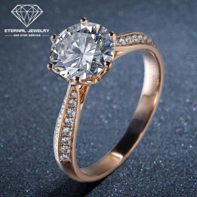 China Believed ; Religious; CLASSIC; Office ; hip-hop; S925 Pure Gold Solid Romantic Rose Yellow White Silver 10k 14k 18k 24k 1 2 3 4 5 Carat Natural Moissanite Diamond Wedding Ring For Women for sale