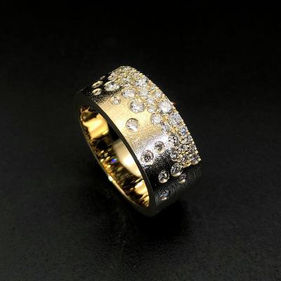 China Romantic Factory Customized Real S925 Fine Gold Silver 10k 14k 18k Moissanite Diamond Wedding Ring For Women Men USA 7 8 9 10 for sale