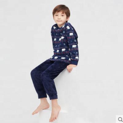 China Girls Pajamas Kids Pajamas Thermal Fleece Fabric Long Sleeve Warm Fleece Pajamas Home Clothes for sale