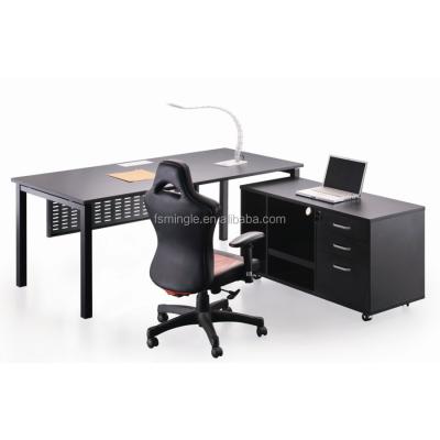 China (Size)Adjustable Metal Frame Office Table Cheap Modular Desk With Movable Side Cabinet for sale