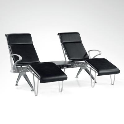 China Modern 2 Seater Airport VIP Hospital Reception Lounger Luxury Waiting Chair With Middle Table for sale