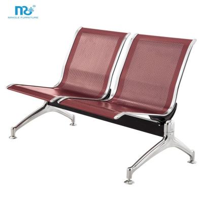 China Modern Metal Hall Waiting Lounge Chair Stainless Steel Outdoor Public 1-5 Seater Waiting Bench for sale