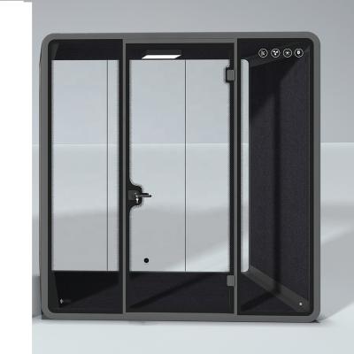 China Double office modular tempered glass mobile soundprofing phone booth for sale