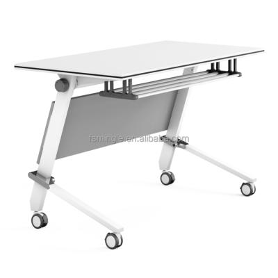 China Foldable Particleboard Core Training Table For Exercising Conference Room With Folding Table Top for sale