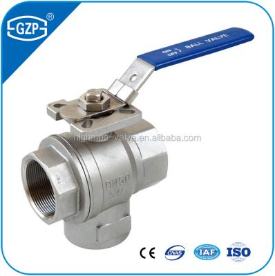 China General Type L Port T Port Manual Three Way Hand Ball Valve for sale