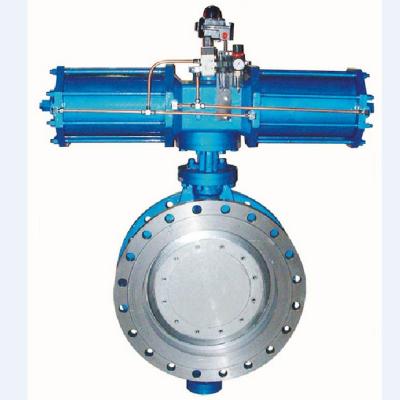 China Rising Valve ASME, JIS, GOST DIN GB Metal Seal Flanged Stem Butterfly Valve With Pneumatic Hydraulic Drive for sale