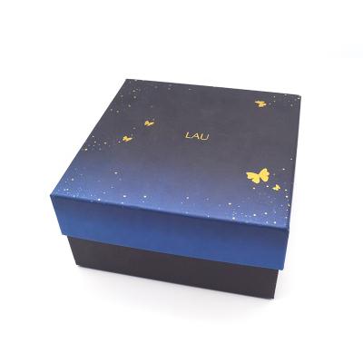 China Hot Sale Recyclable Gray Board Maker Blue Top And Bottom Gift Box For Hair Extension for sale