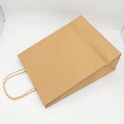 China Recycled Materials Custom Cheap Food Recycled Brown Kraft Paper Bag / Craft Paper Bag for sale