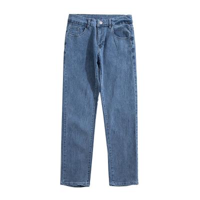 China QUICK DRY summer straight ripped denim stacked mens pants jeans 2022 pants mens breasted jeans pants for sale