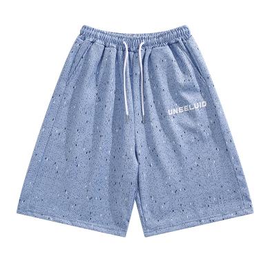 China Anti-wrinkle summer loose ice silk print shorts men's casual hip hop pants instagram shorts short pants for men for sale