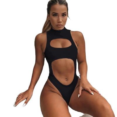 China Spandex/Cotton Women's Sexy Bra With Zipper One Piece Jumpsuit Big Size With Chest Pad Bikini Bra for sale