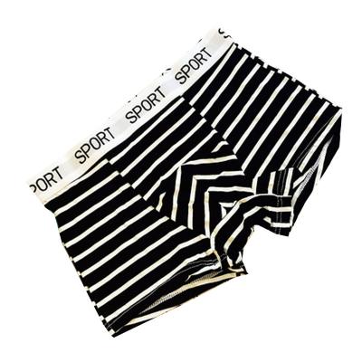 China New Sustainable Stripe Sports Letter Pure Medium Size Young Men's Boxer Underwear Pure Cotton for sale