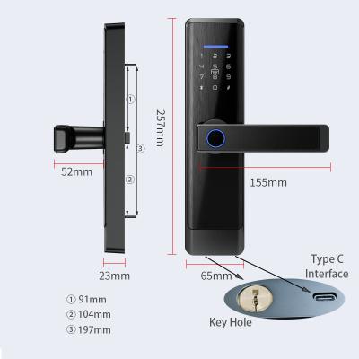 China New 2022 Wifi Mode L1 Smart Door Locks Wifi Tuya APP Fingerprint Digit Intelligence Electric 5 Unlock Method Support 8 Language Voice for sale