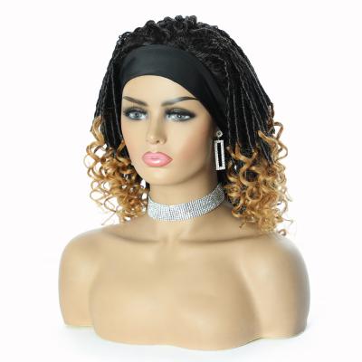 China Latest Design 100 Goddess Locs Hair Wig Goddess Locs Crochet Braiding With Hairband Wigs Honey Blonde Color Twist Braids Wig for sale