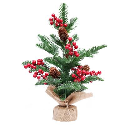 China Snowfall Cherry Pinecone Pinecone Ornament 42cm PVC Mini Christmas Shop Window Amazon Christmas Tree for sale