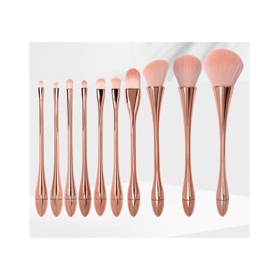 China FACE 2021 Tools Cheap Eye Pack Foundation Mini Rose Gold Travel Makeup Brush Set for sale