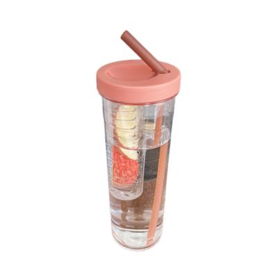 China Viable creative hot-selling high-value INS cup large-capacity straw juice cup new summer male and female students portable water bottle for sale