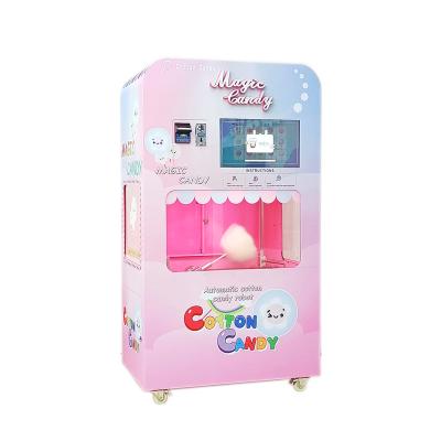 China Shopping Mall Sugar Kids Adult Wholesale Steel Colorful Stainless Cotton Candy Machine Industrial Automatic Robot for sale