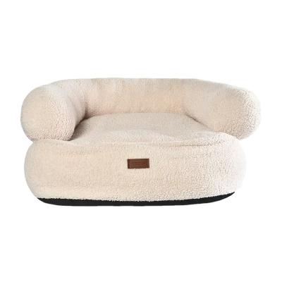 China Wholesale Comfortable Luxury Stocked Dog Bed Sofa Round Pet Bed for Cats and Dogs for sale