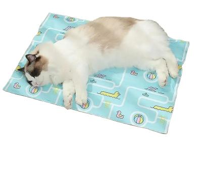 China 2023 Summer Best Selling Stocked Ice Mat Sleep Bed Double Thickened Wear-resistant Handle Pet Mat For Dog for sale