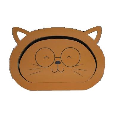 China High Quality Corrugated Cardboard Stocked Kitty Toys Customized Acceptable Double Sided Printing Modern Cat Scratcher for sale