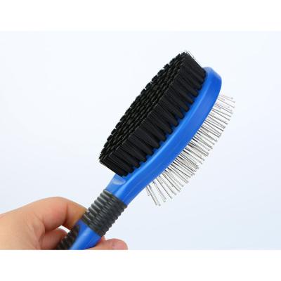 China Wholesale Stocked High Quality Pet Cat Grooming Massager Brush Dog Comb Hair Grooming Brush Pet Comb Dog Bristle Remover Brush Needle for sale