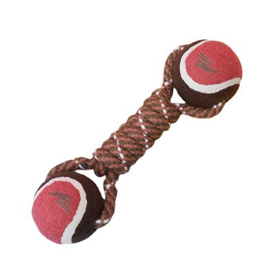 China Non-Toxic Stocked Toy Set Colorful Durable Dog Bite Bite Dog Chew Bite Rope Knots Double Knot Cheap Dog Chew Ball Toy for sale