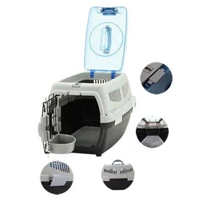 China Simply Breathable Plastic Outdoor Portable Airline Approved PP Pet Cat Cage Outdoor Cats Travel Carrier for sale