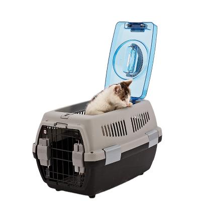 China New Breathable Outdoor Pet Carrier Cat Dog Puppy Rabbit Airline Transport Box Travel Box Basket Flight Cage for sale