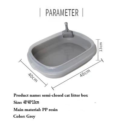 China Anti Splash Cat Tray Scoop Cats Litter Box Kitten Clean Cat Sand Box Pet Toilet Viable Plastic Bedpan for sale