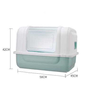 China Viable Accessories Clean Large Space Training Cleaning Cat Toilet Plastic Cat Litter Box for sale