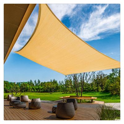 China Hot Selling New HDPE Patio HDPE Patio Anti UV Rectangle 4*3m Garden Sun Shade Beige Sails for sale